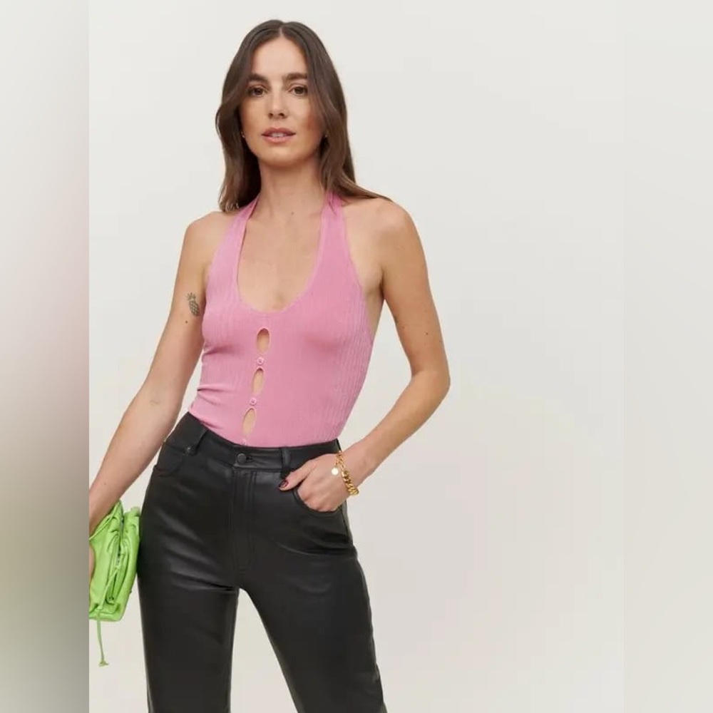 Reformation Liberty Knit Tank in Flamingo